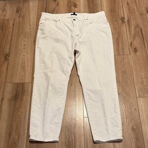 Eileen Fisher Women’s Ankle Cropped White Organic Cotton Blend Jeans